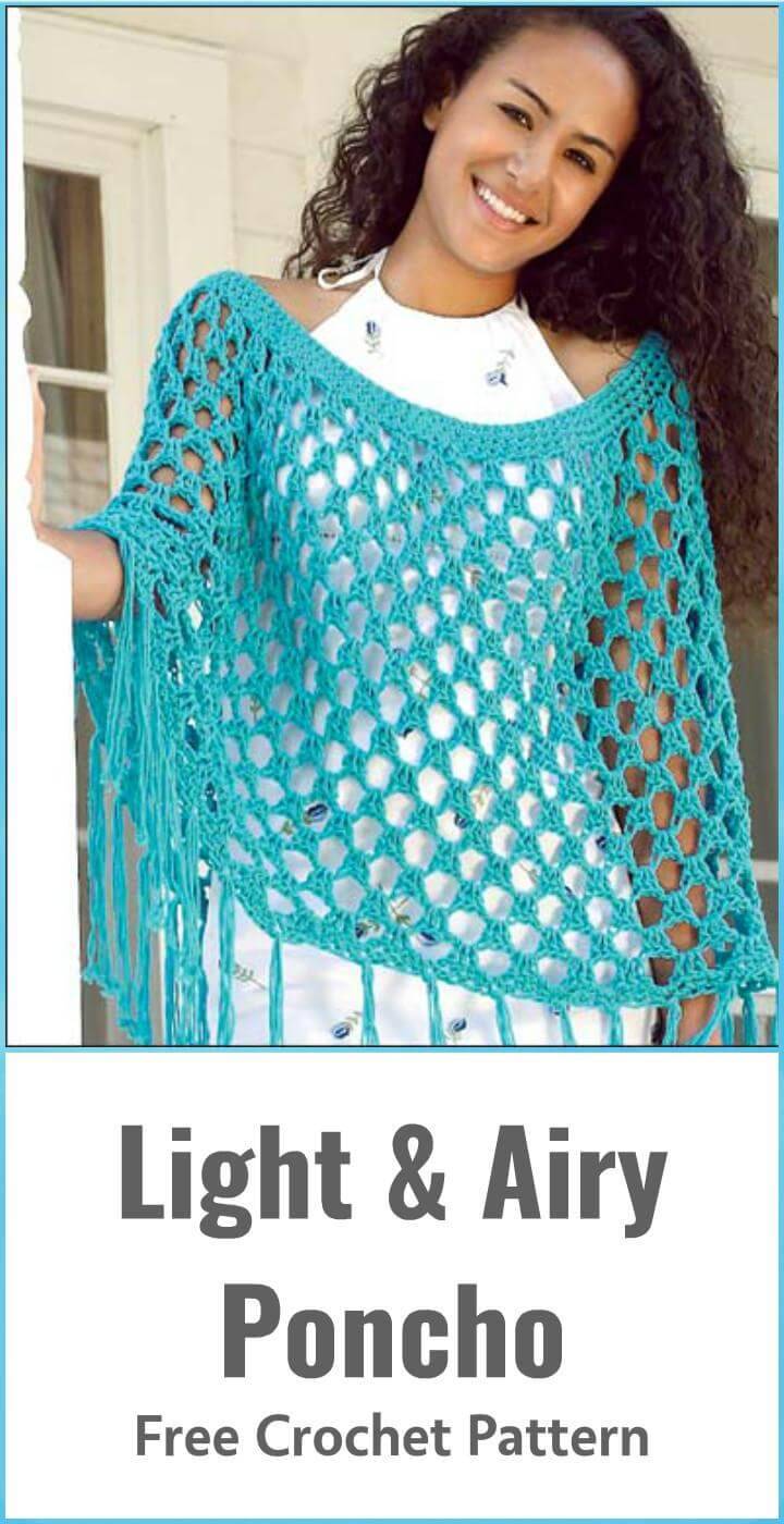 Light Airy Poncho Free Crochet Pattern